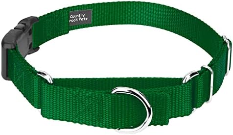 Martingale Dog Collar - Heavy Duty Nylon Adjustable Martingale Dog Collar with Plastic Buckle for Small Medium Large Breeds - 30+ Colors (5/8 Inch, Extra Small, Christmas Green)