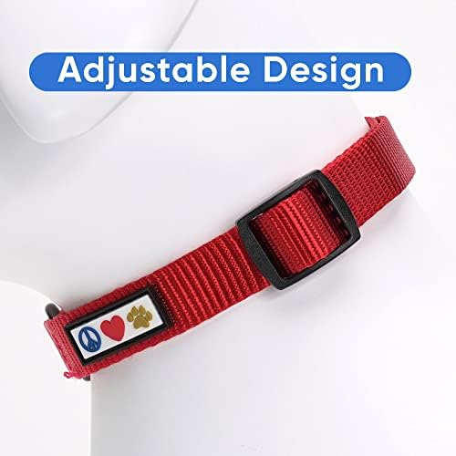Pawtitas Dog Collar for Extra Small Dogs Adjustable Dog Collar Heavy Duty Waterproof Collars for Dogs with Quick-Release Buckle - Red Dog Collar for Extra Small Breeds