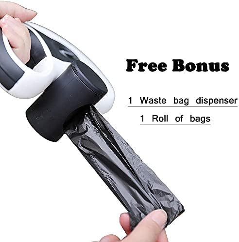 16Ft Retractable Dog Leash with Bag Dispenser and Poop Bag, Sturdy Extendable Retractable Dog Leashes for Small Medium Large,360 Tape Durl Nylon Puppy Walking Leash One Button Break & Lock