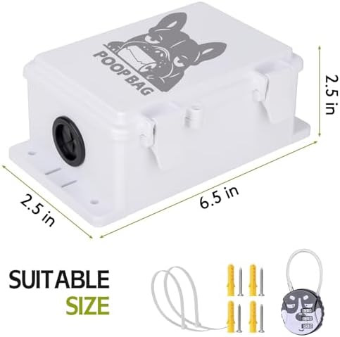 Heavy Duty Outdoor Dog Poop Bag Dispenser -Wall Mountable, Waterproof Poop Bag Organizer Dispenser for Home, Porch, Lawn, Yard Cleanup- Neighbor-Friendly Cleanup Solution（FBD-Without bag）