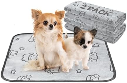 Qeils Reusable Puppy Pads, Washable Pee Pads, Leakproof 18"x 24" 2 Pack