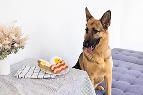 Pearhead Breakfast Dog Toy Set - 3-Piece Bunch Food Theme (Egg