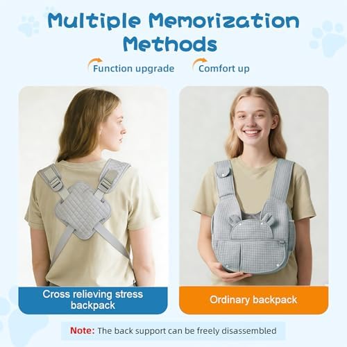 Carry Small Dogs and Cats for Versatile Pocket Portable Pet Front Backpack ，Reducing Back Pain, for outings,Travel, cat Sling Carrier,Grey