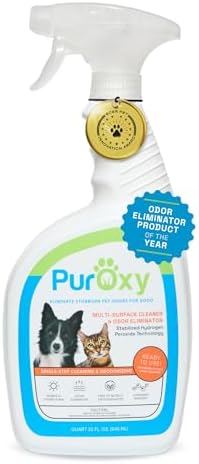 Pet Odor & Stain Remover, 32oz Trigger Spray – Bleach-Free, Ammonia-Free Stabilized Peroxide – Fast Odor Knockdown, Low Residue – Carpet, Upholstery, Tile, Sealed Wood & Artificial Turf