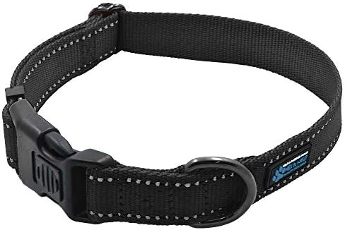 Max and Neo NEO Nylon Buckle Reflective Dog Collar - Medium, Black