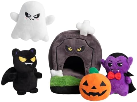 Hollypet Squeaky Hide and Seek Dog Toys for Small and Medium Dogs, Grave