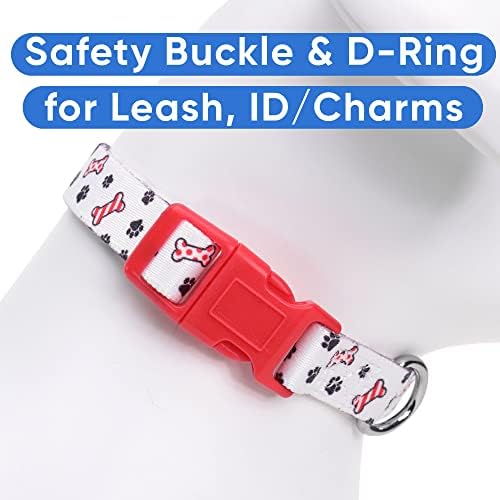 Pawtitas Personalized Dog Collar Dog Soft Adjustable Puppy Collar Customizable Embroidered add Pet Name Phone Number or Phrase Small Dog Christmas
