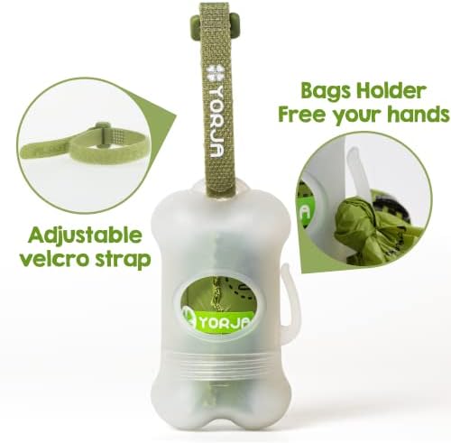 Dog Poop Bags Rolls with Dispenser & Holder, 510 Pet Waste Bags with OK biobased Certified, 100% Leak Proof Extra Thick and Strong Corn Starch Based