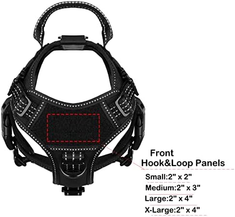 ICEFANG Tactical Dog Harness for Small Dogs,Reflective No Pull Dog Vest