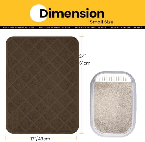 Conlun Cat Litter Mat Litter Trapping Mat, 24" x 17" Brown