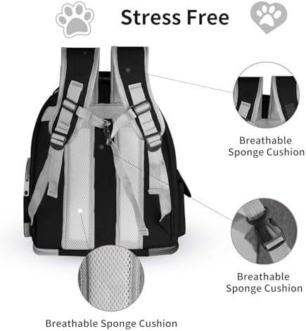 Cat Backpack Carrier for Cats and Small Dogs, Breathable Cat Bubble Backpack, Airline Approved Pet Travel Carrier for Hiking Camping Outdoor(Black)