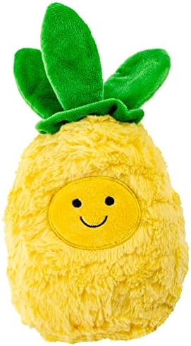 Giftable World Pet Plush Pet Toy Fruits, Cupcakes, Ice Creams, Mug with Squeaker Dog Chew Toy (7" Pineapple & Watermelon)