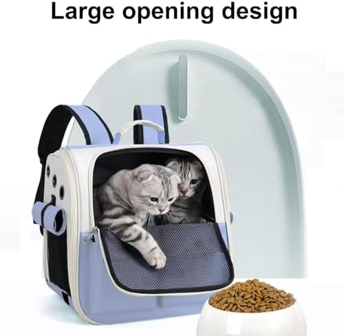 Cat Backpack Carrier for Cats and Small Dogs Small Animal (Blue)
