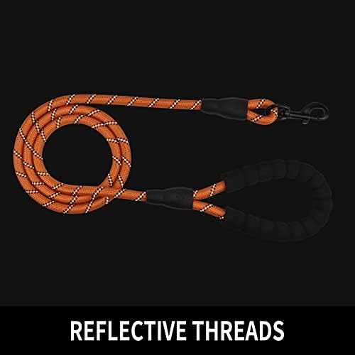 6FT Reflective Dog Leash with Padded Handle for All Dog Sizes.Orange