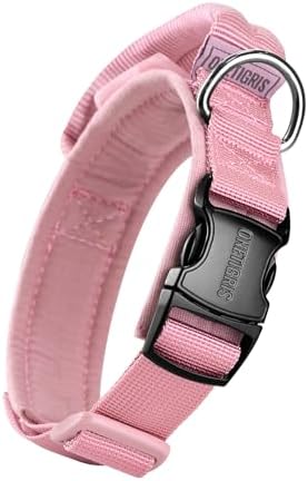 OneTigris Tough Tactical Dog Collar for Small Dogs with Handle Pink S
