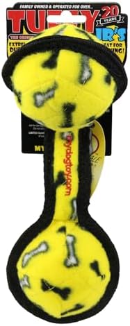 TUFFY® : 2 Pack 2 Ball Tug Dog Toy: Ultra Durable Plush Toy with Multiple Layers & Reinforced Seams, Washable and Floats, Original Construction