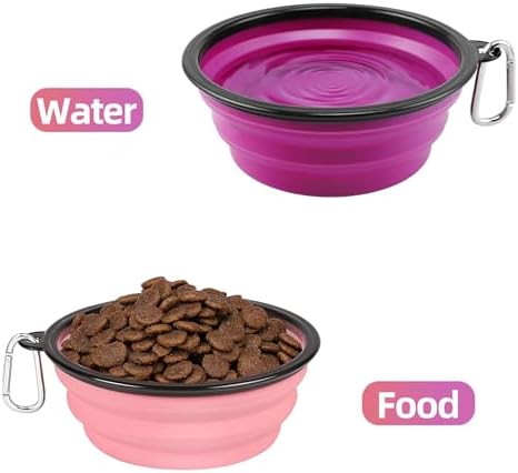 Kytely Large Collapsible Dog Bowls 2 Pack, 34oz Foldable Dog Travel Bowl