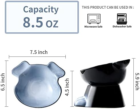 Nihow Elevated Ceramic Dog Bowls: 6.5 Inch Raised Dog Bowl for Food & Water