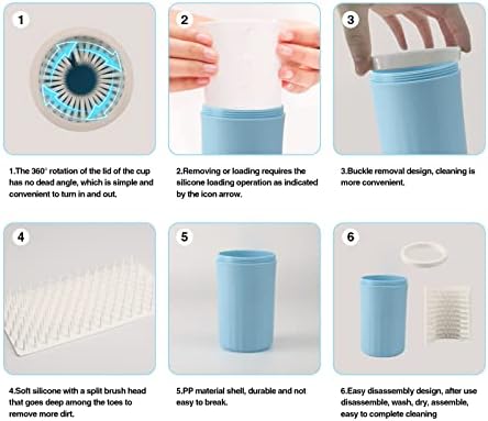 Dog Paw Washer, Dog Foot Cleaner, 2 In 1 Pet Foot Washing Cup, Brush Feet Cleaner for Large Dog