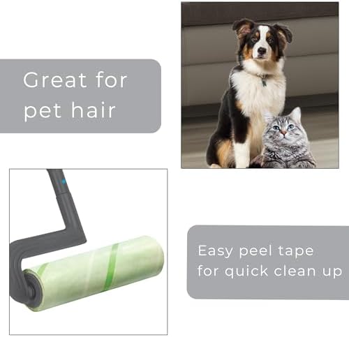Smart Design Mega Floor Lint Roller Refill - Set of 2 (100 Sheets Total) - Easy-Peel Angled 10 inch Large Adhesive Sticky Sheets - Cleaning, Carpet, Car, Clothes, Dog Cat Fur, and Pet Hair Remover