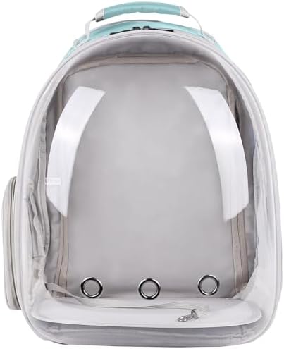 Square Back Extension Pet Backpack Carrier for Cat and Small Puppy up to 12 Pounds, Clear Space Capsule Astronaut Transparent Bubble Window Backpack to Carry and Transport Cat to Vet and Traveling