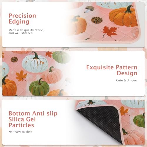 IEUUMLER Washable Pee Pads for Dogs, 2 Pack Pumpkin Pattern Reusable Waterproof Puppy Potty Pads, Non-Slip Absorbent Pet Training Pads for Playpen Crate Bed EU016 Pink Pumpkin, 36x36