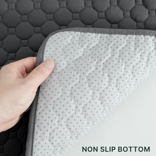 H.VERSAILTEX Premium Washable Pee Pads for Dogs 2 Pack Super Absorbent 100% Waterproof Reusable Non-Slip Quilted Puppy Training Pads for Crate Playpen Whelping & Potty Training(36"x36", Grey)