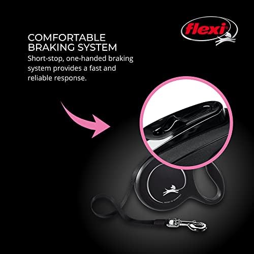 FLEXI® Classic Cord Retractable Dog Leash, Small, 16 ft - Black