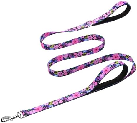 Hikiko 6FT Dog Leash Padded Double Handle with Designed Pattern
