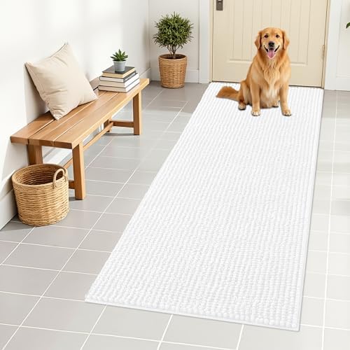 OLANLY Dog Door Mat for Muddy Paws 59x24, Extra Absorbent Chenille Mud Mat