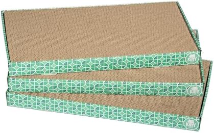 Kitty City XL Wide Corrugate Cat Scratchers 3 Pieces, Cat Scratching, Cat Scratch Pad, Door Clips, Furniture Protectors from Cat Scratching