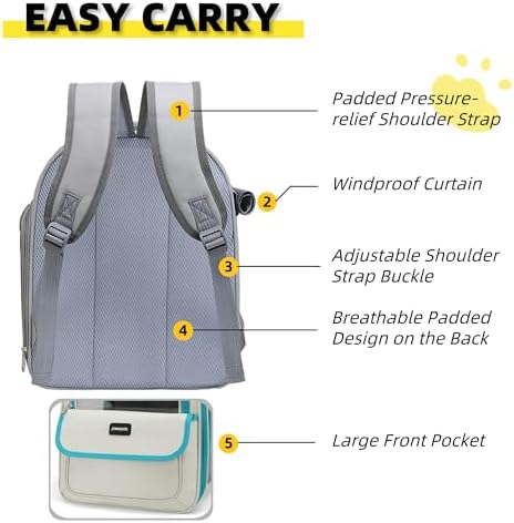 Cat Backpack Carrier for Travel & Hiking - Large Space, Durable & Breathable Pet Carrier for Cats & Small Dogs - Anti-Scratch, Escape-Proof Design (Green, Large)