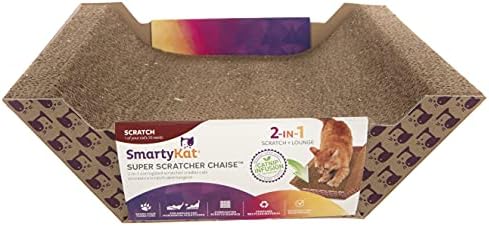 SmartyKat Super Scratcher Chaise Corrugate Cat Scratcher and Lounge, Cradling Chaise Shape for Scratching & Comfort