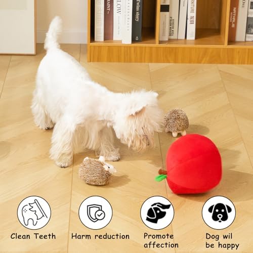 Hollypet Squeaky Hide and Seek Dog Toys for Small and Medium Dogs, Hedgehog