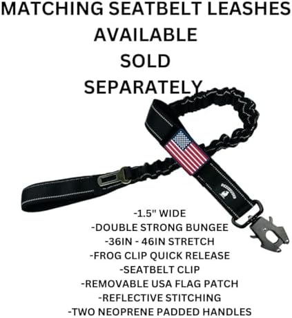 Tactical Dog Collar with Handle, American Flag Patch, 1.5 Inch Wide Thick Heavy Duty Nylon, Quick Release Metal Buckle, Customizable Name Plate, Ideal Dog Collars for Medium to Large Breeds K9 Harness