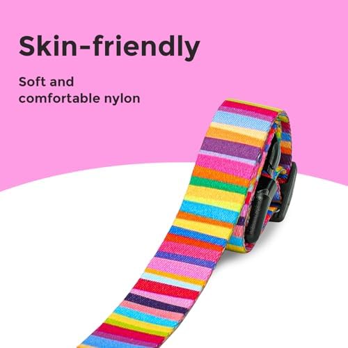 Kazazoo Dog Collar Cute and Soft Nylon Puppy Collar for Boy and Girl Dogs, Adjustable Dog Collars for Small Dogs, Rainbow-S