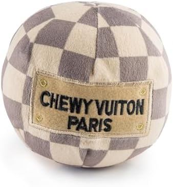 Haute Diggity Dog Chewy Vuiton Ball Plush Dog Toy, Designer Parody Toy