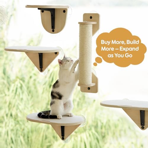EDAGNY Cat Window Perch Cat Platform Scratching Sturdy for Climbing, 3 Pcs
