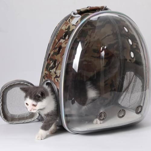 Expandable Cat Carrier Backpack with Bubble Window, Camo