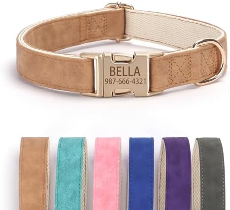 Personalized Dog Collar with Engraved Pet Name & Phone Number