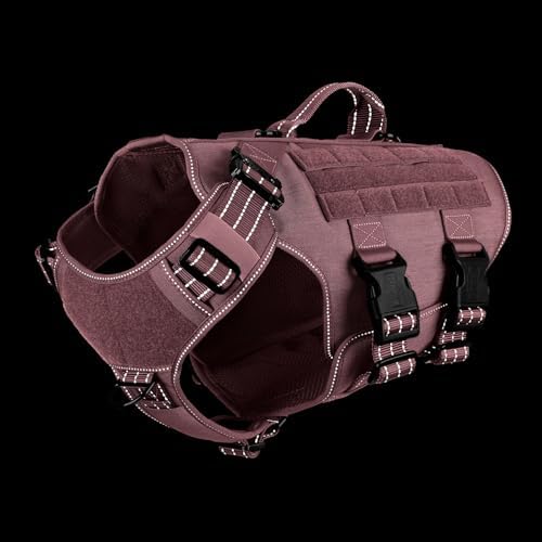ICEFANG No Pull Tactical Dog Harness for Large Dogs,Adjustable Dog Vest