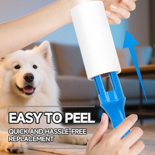8 Pack 720 Sheets Lint Roller Refill Compatible with PetLovers, Extra Sticky Pet Hair Remover for Dogs & Cats, Pet Lint Roller Refill for Clothes, Furniture, Carpet, No Handle Included