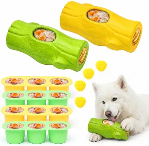 2 Pack Dog Toys for Aggressive Chewers Yellow & Green