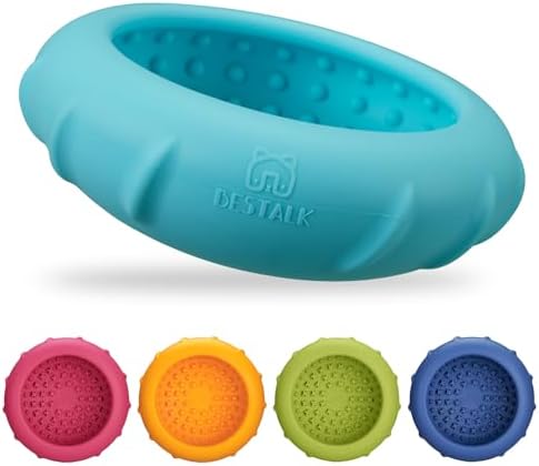 Dog Lick Bowl, Bestalk Wobbly Freeze Bowl Enrichment Feeder for Dogs, Anxiety Relief Lick Mat Puzzle Toy for Distraction, BPA Free Silicone, Dishwasher Safe(Teal,S)