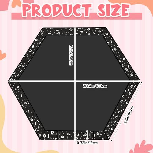 Marsui Dog Playpen Bottom Pad Fits for 36inch W and 24inch H 6 Panels Exercise Pet Dog Mat Puppy Crate Pad Reusable Washable Pet Training Pee Mat Hoop and Loop Design, Playpen Not Included(Black)