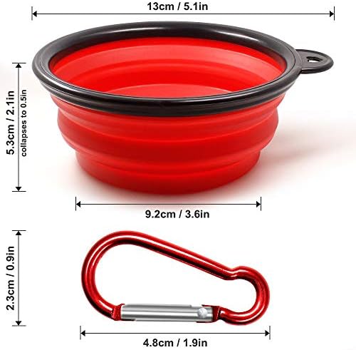 SENHAI Collapsible Travel Bowls for Dogs Cats Pets, 5 Pack Raised Bowls for Feeding Watering on Journeys Hiking Camping, Lightweight & Portable