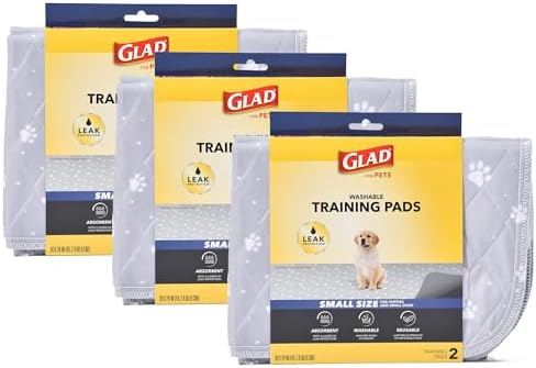 Glad for Pets Washable Dog Training Pads, Small, 18 x 24, 2 Count, 3-Pack