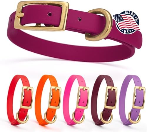 Viper Biothane Heavy Duty Waterproof Dog Collar Strong Coated Nylon Webbing w/Solid Brass Hardware Odor-Proof Easy to Clean High Performance Fits Small Medium or Large Dogs, Magenta Pink