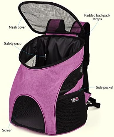 Dogline Front and Backpack for Dogs/Cats - Two Sizes - Airline Approved - Small, Pink
