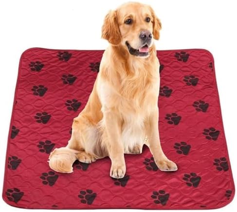 Reusable Dog Pee Pads, Waterproof Training Pads for Dogs, Dog Pee Pad Urine Mat for Pet Dogs Cats(70*80cm-Red)
